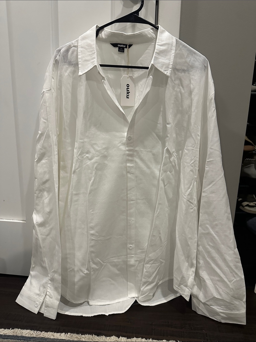 Men's White Classic Button-Up Shirt